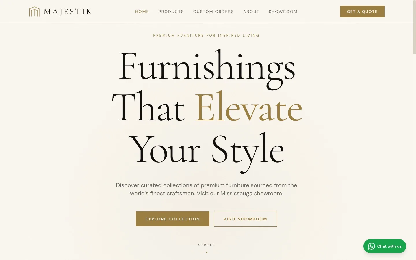 The Majestik Group live site homepage